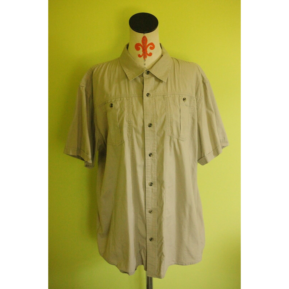Magellan Adventure Gear Sz XL Short Sleeve Shirt Mag Shield Tan